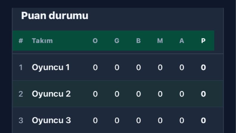 Futbol Turnuva Oluşturucu