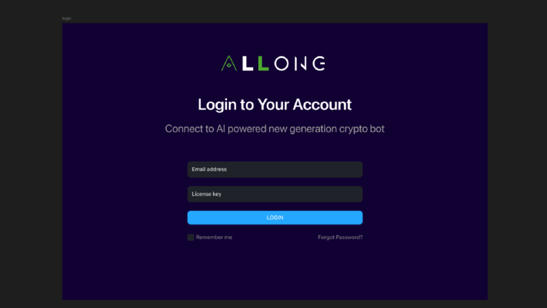 Crypto Bot Login Page
