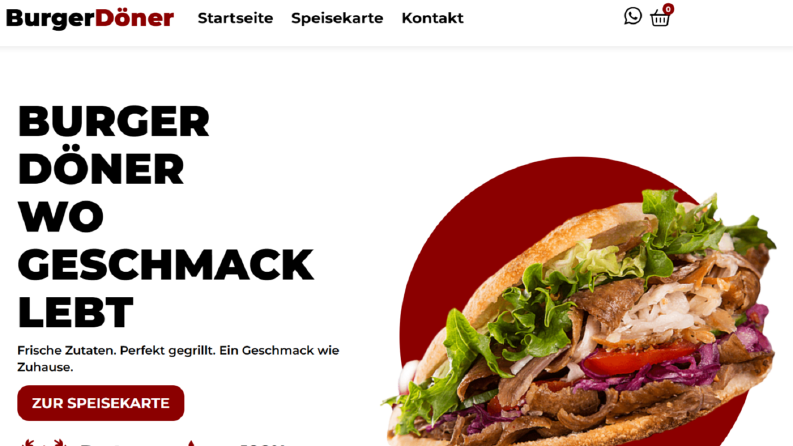 Burgerdoener - Restorant web sayfası