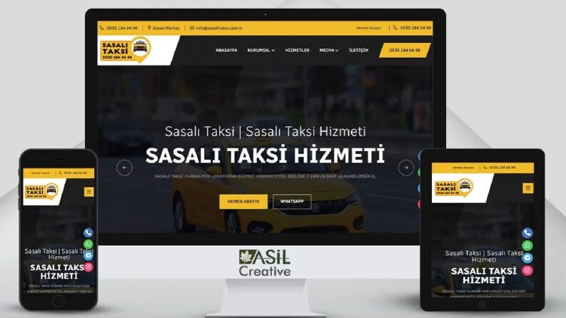 www.sasalitaksi.com.tr  Anahtar Teslim Web Sitesi