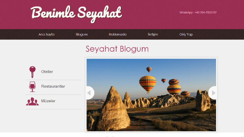 Seyahat Blogu & Admin Panelli Web Uygulaması